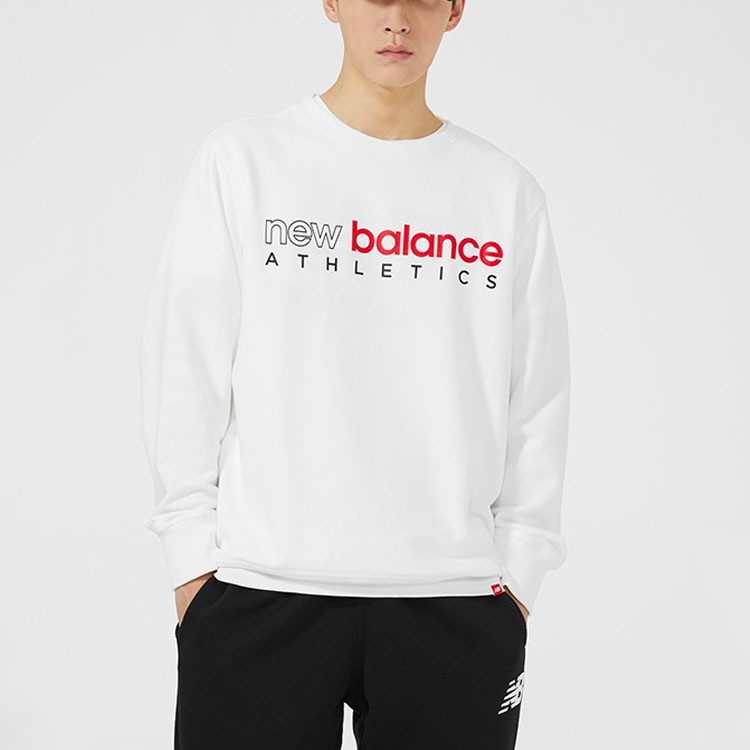 New Balance Letter Print Crewneck Sweatshirt White — фото 2