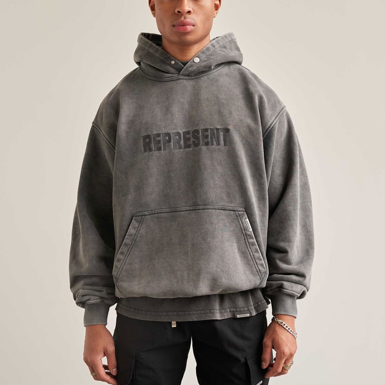 Represent FW21 Hoodie Washed Grey — фото 1