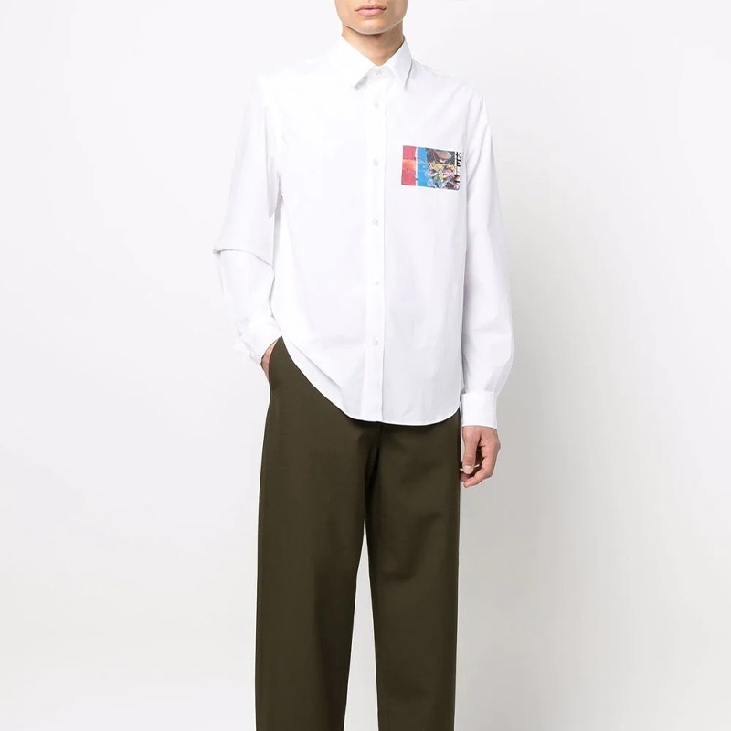 Kenzo SS22 Printed Long Sleeve Shirt White — фото 1