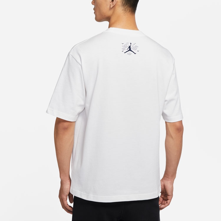 Jordan Printed Crewneck T-Shirt White — фото 3