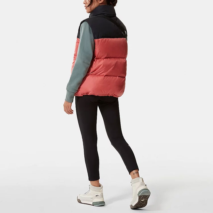The North Face FW22 Colorblock Packable Down Vest Women Red — фото 3