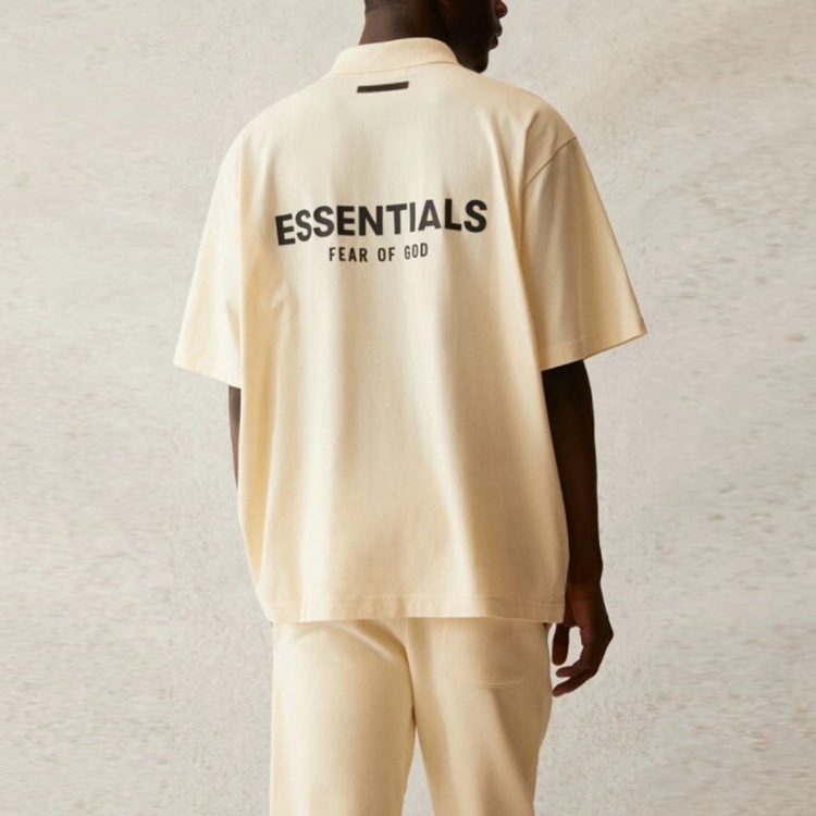 Fear Of God Essentials SS21 Short Sleeve Polo Buttercream/Cream — фото 3