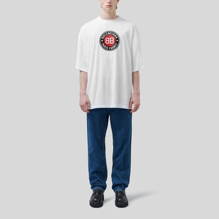 Balenciaga Logo Print T-Shirt White — фото 2
