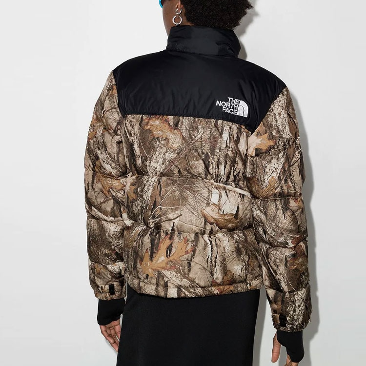 The North Face 1996 Series Leaf Print Down Jacket Brown — фото 4