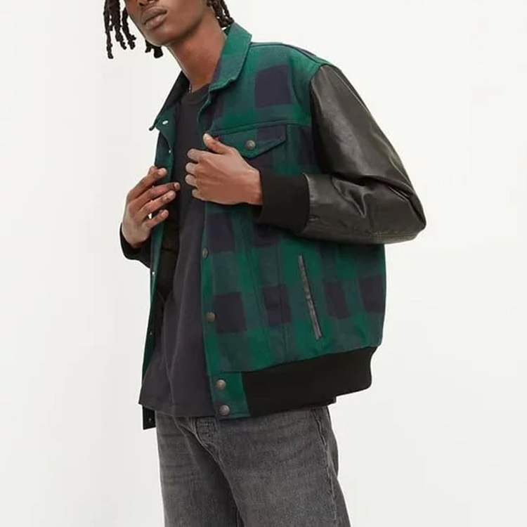 Levi’S Levi's x Justin Timberlake Patchwork Plaid Jacket Green — фото 2