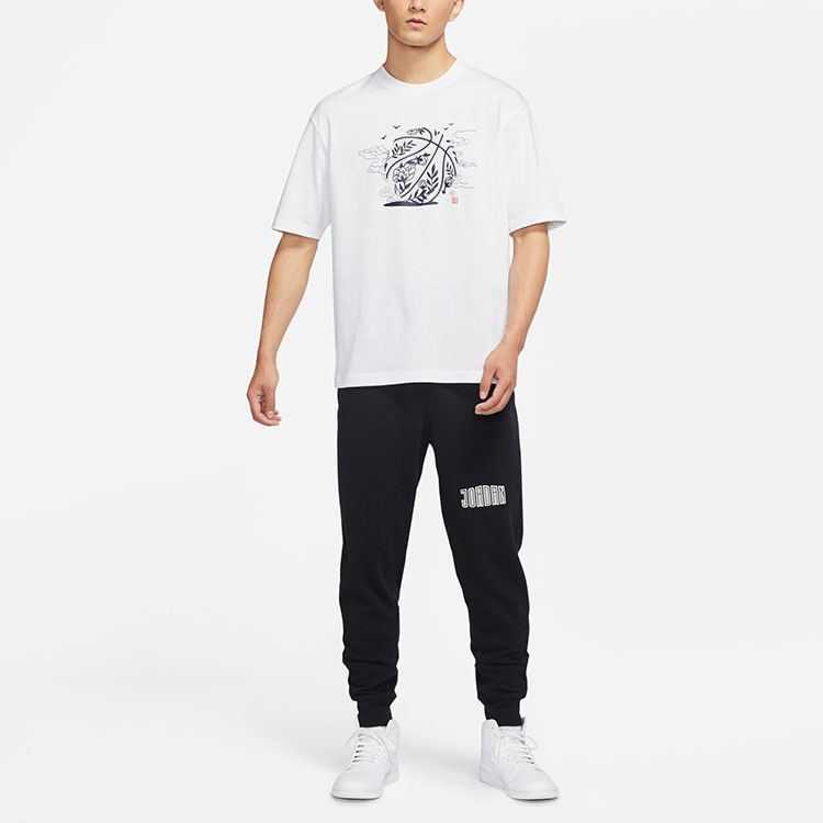 Jordan Printed Crewneck T-Shirt White — фото 2