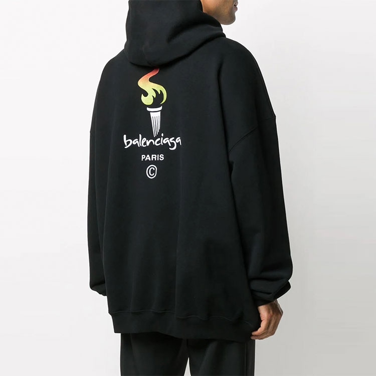 Balenciaga Torch Logo Oversize Hoodie Black — фото 2