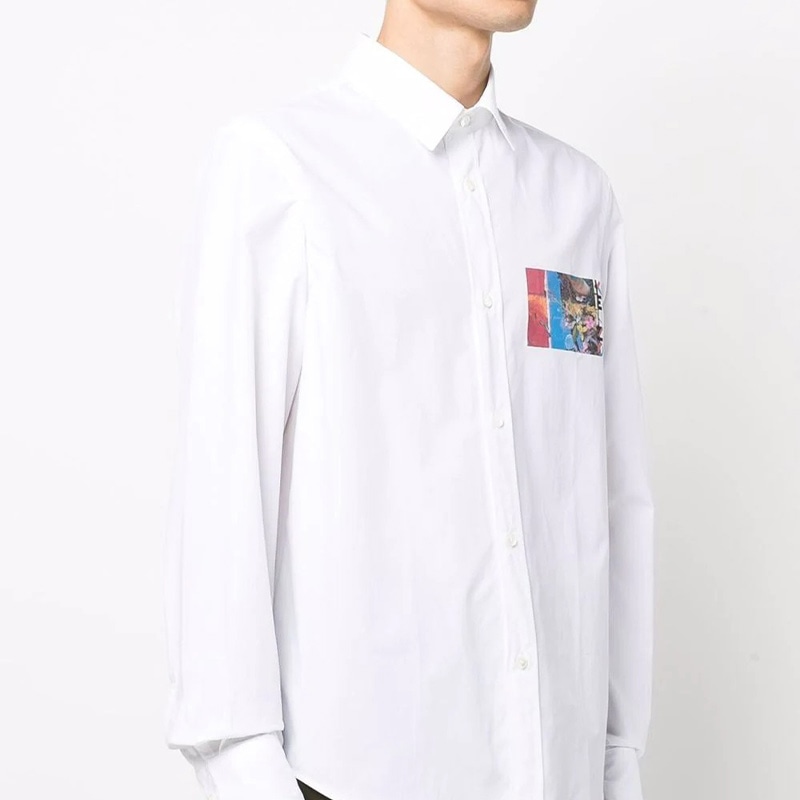 Kenzo SS22 Printed Long Sleeve Shirt White — фото 2