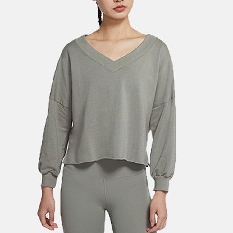 Nike Yoga Luxe V-Neck Sweatshirt Green — фото 2