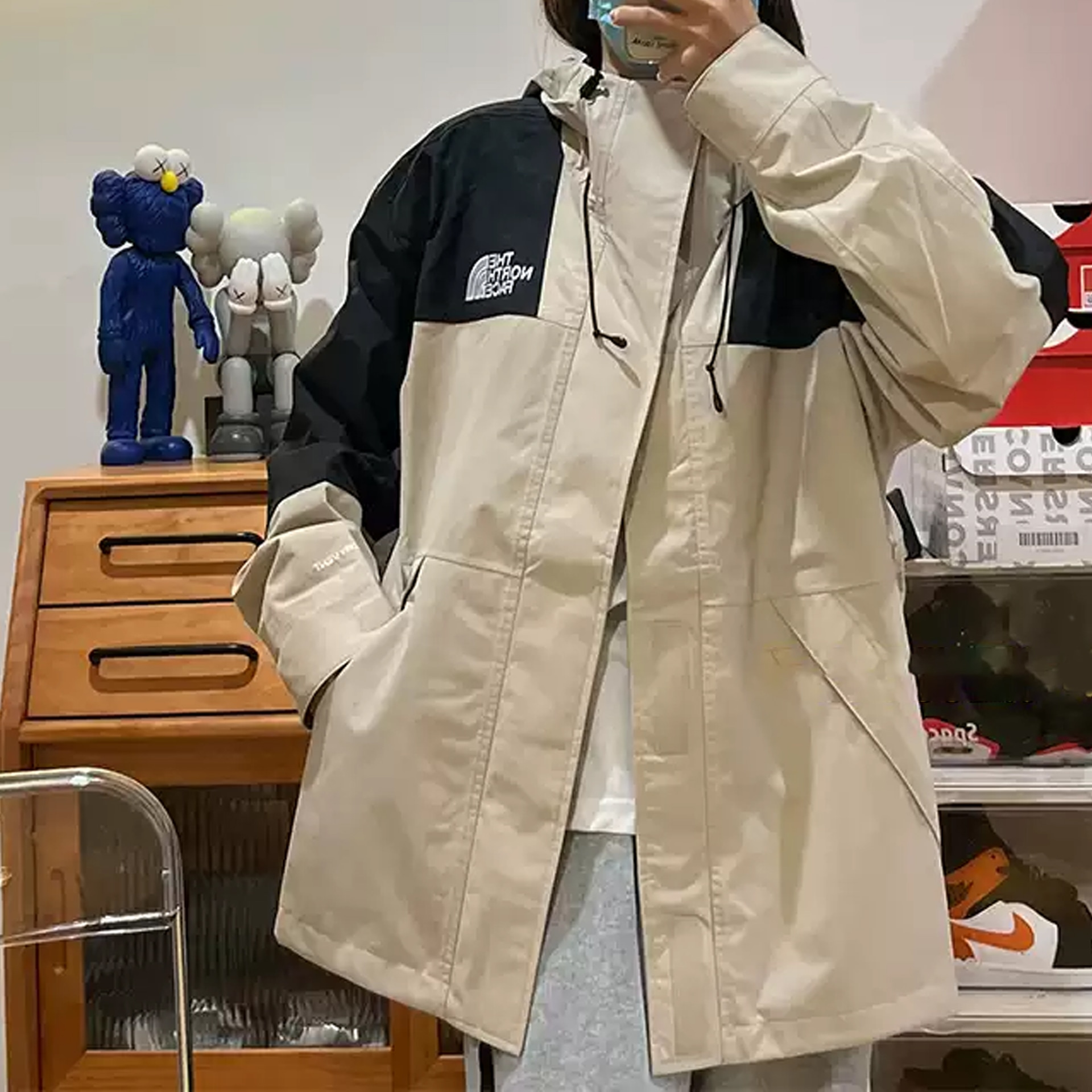 The North Face Logo Zip Hoodie Jacket Beige — фото 2