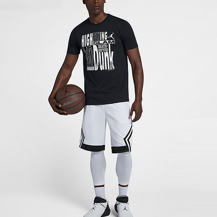 Jordan Logo Print Crewneck T-Shirt Black — фото 4