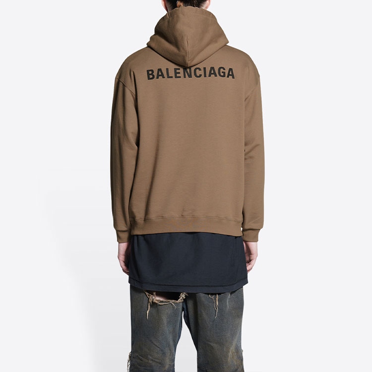 Balenciaga SS22 Logo Hoodie Brown — фото 6