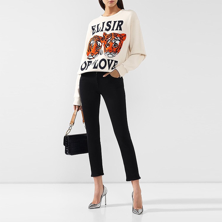 Gucci Tiger Head Print Sweatshirt White — фото 3