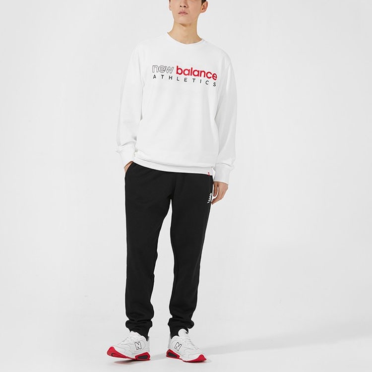 New Balance Letter Print Crewneck Sweatshirt White — фото 1