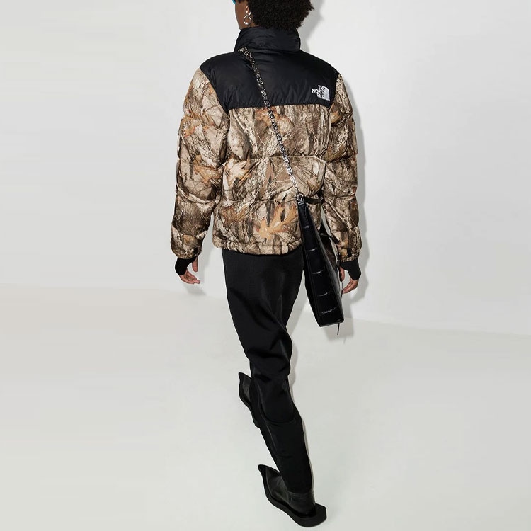The North Face 1996 Series Leaf Print Down Jacket Brown — фото 2
