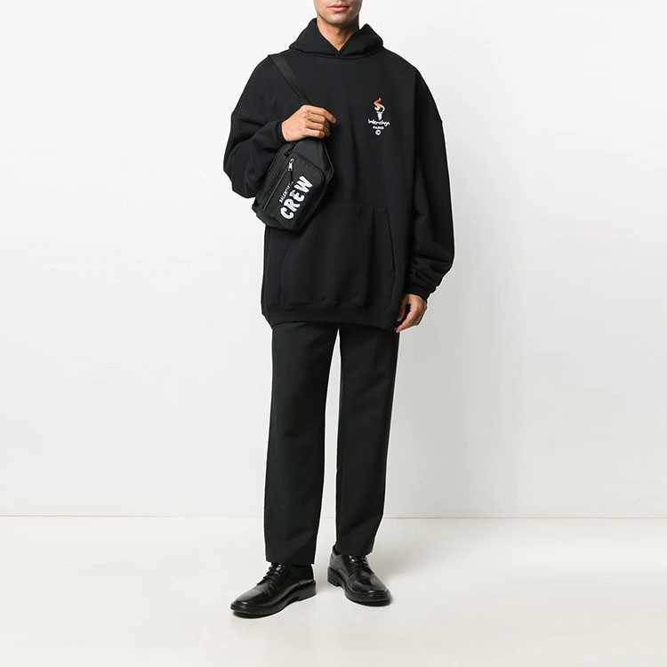 Balenciaga Torch Logo Oversize Hoodie Black — фото 3