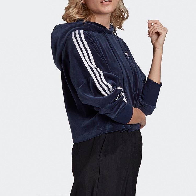 Adidas Originals Cropped Hoodie Navy — фото 3