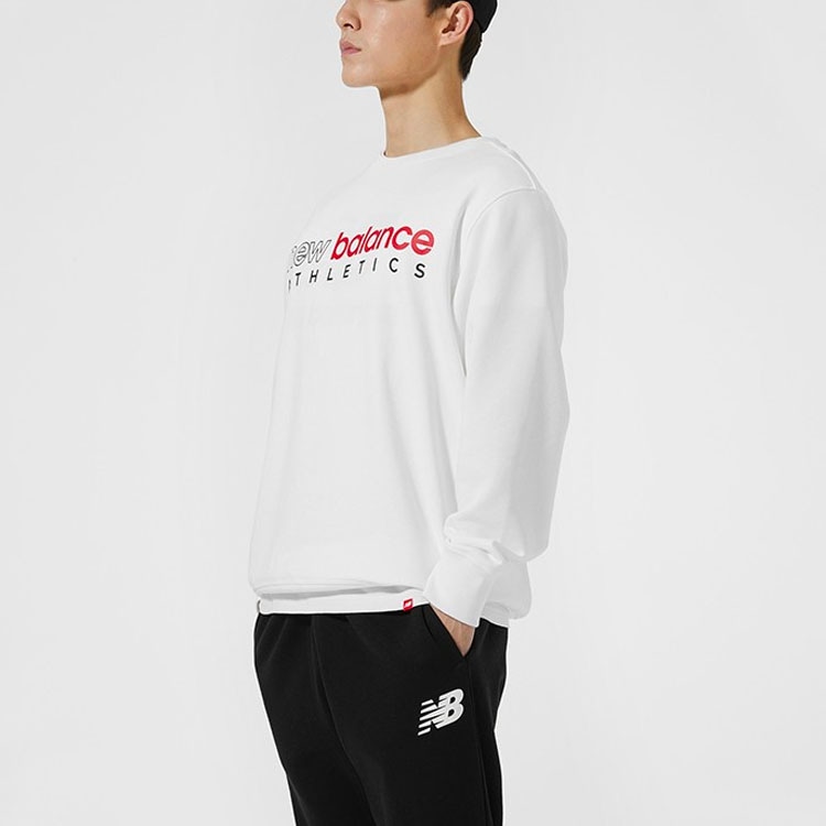 New Balance Letter Print Crewneck Sweatshirt White — фото 4