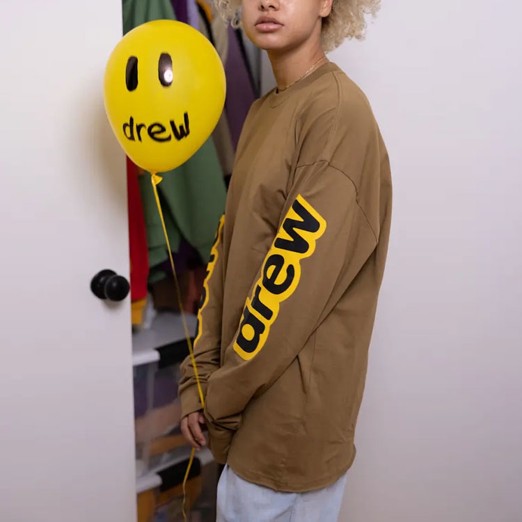 Drew House Logo Long Sleeve Tee Brown — фото 8