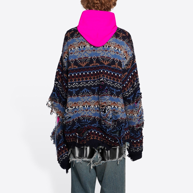 Balenciaga FW21 Distressed Crewneck Sweater Blue — фото 5
