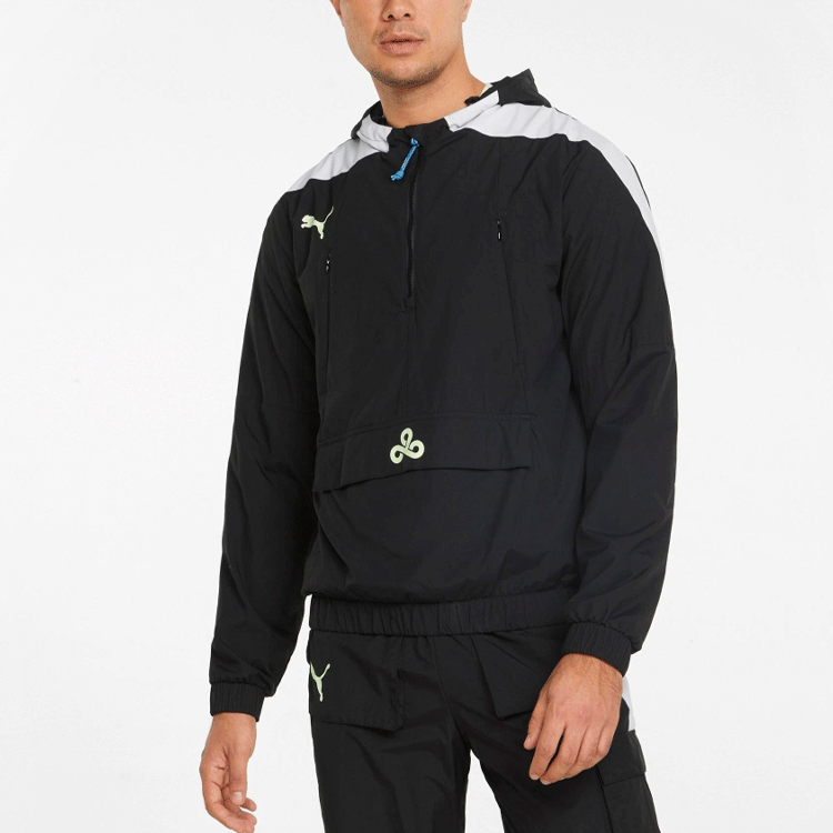 Puma Logo Print Hoodie Jacket Black — фото 4