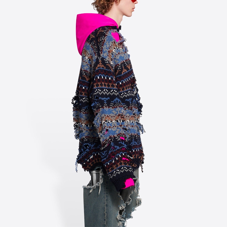 Balenciaga FW21 Distressed Crewneck Sweater Blue — фото 4