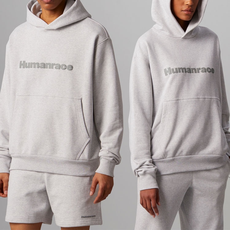 adidas originals adidas x Pharrell Williams Hoodie Light Heather Grey — фото 5