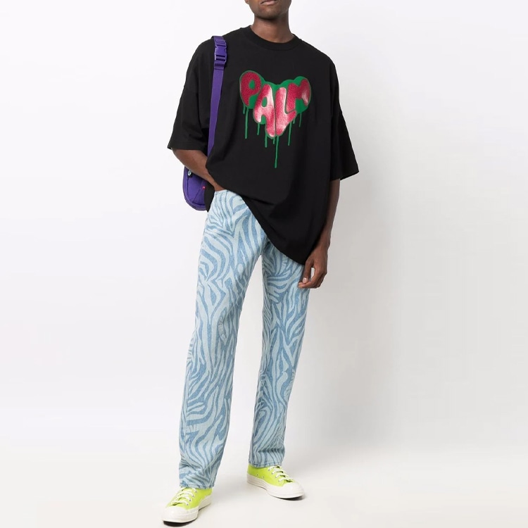 Palm Angels Heart Print T-Shirt Black — фото 2