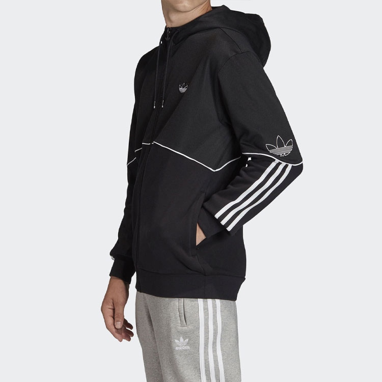 Adidas Originals Logo Hoodie Jacket Black — фото 5