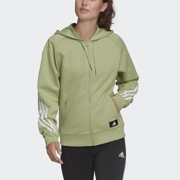 Adidas W Fi 3S Fz Reg Hoodie Green — фото 2