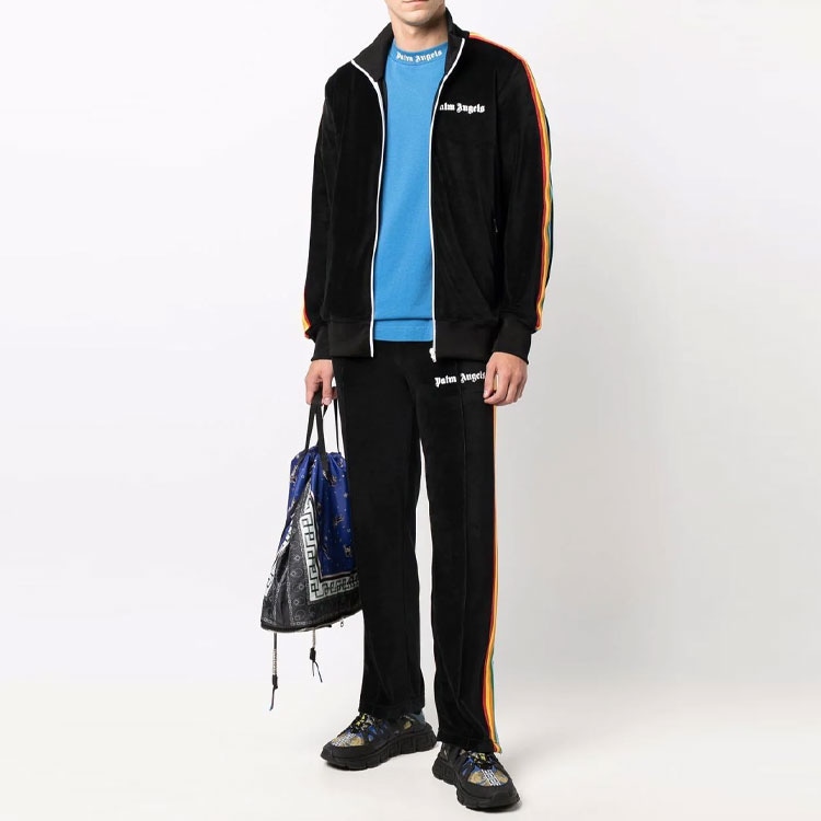 Palm Angels Velvet Track Pants Black — фото 3