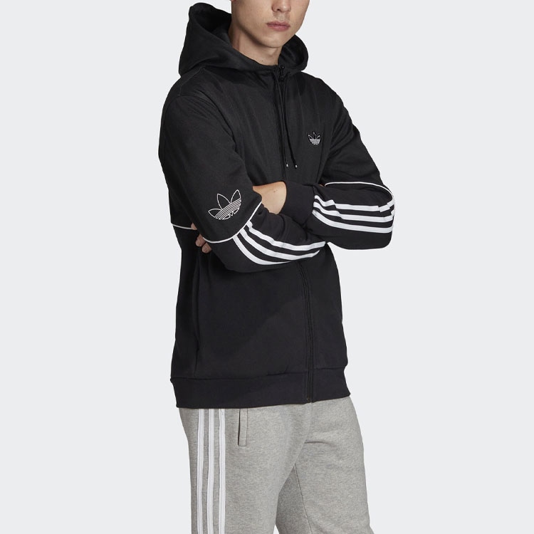 Adidas Originals Logo Hoodie Jacket Black — фото 8
