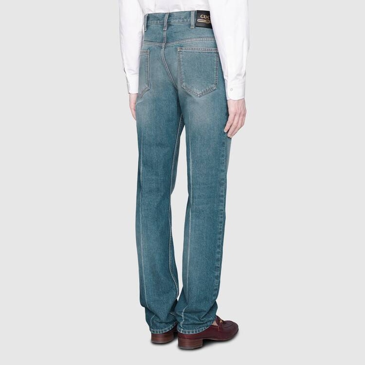 Gucci Tapered Jeans Blue — фото 6