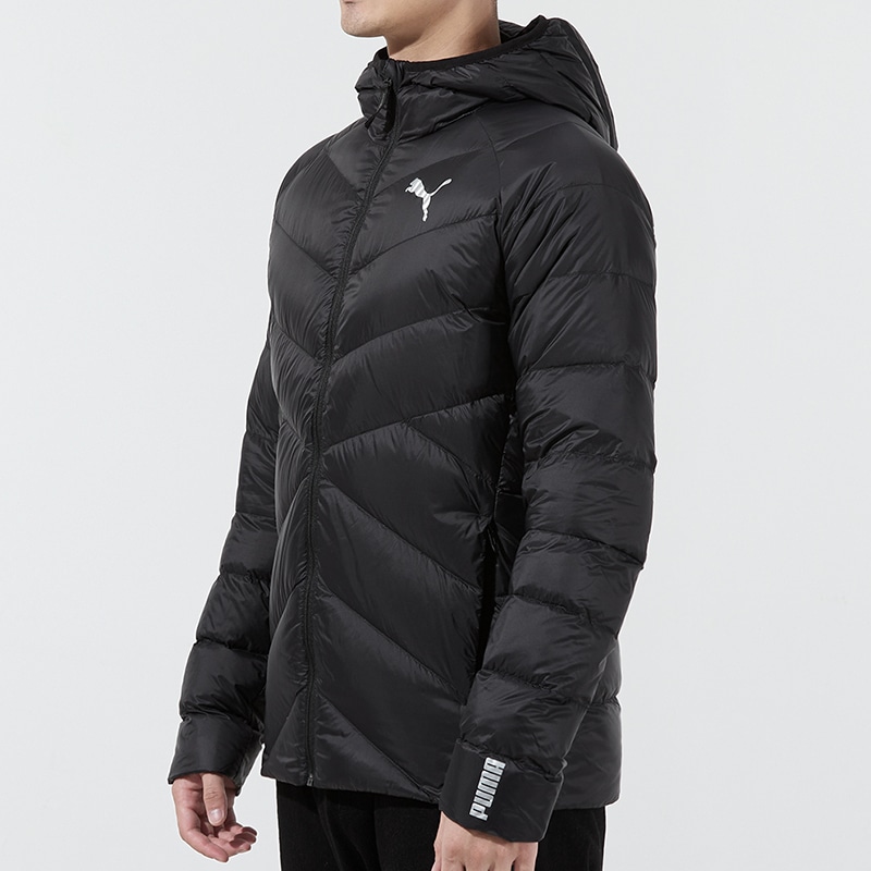 Puma Logo Down Jacket Hoodie Black — фото 3