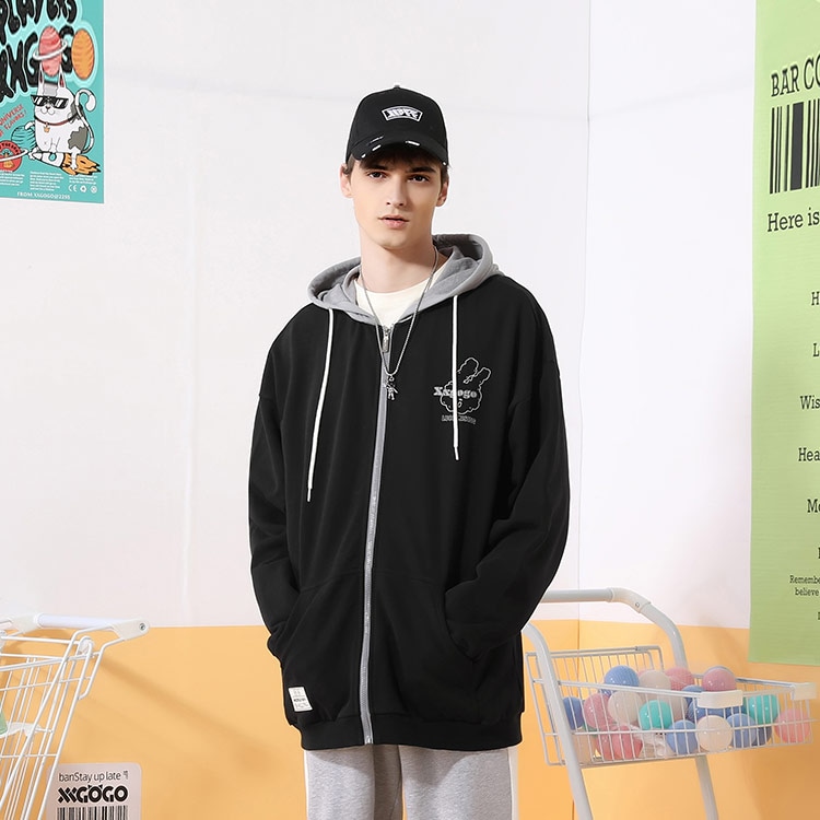 Xxgogo Colorblock Letter Print Hoodie Jacket — фото 4