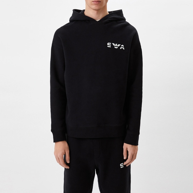 Emporio Armani Fleece Hoodie Black — фото 2