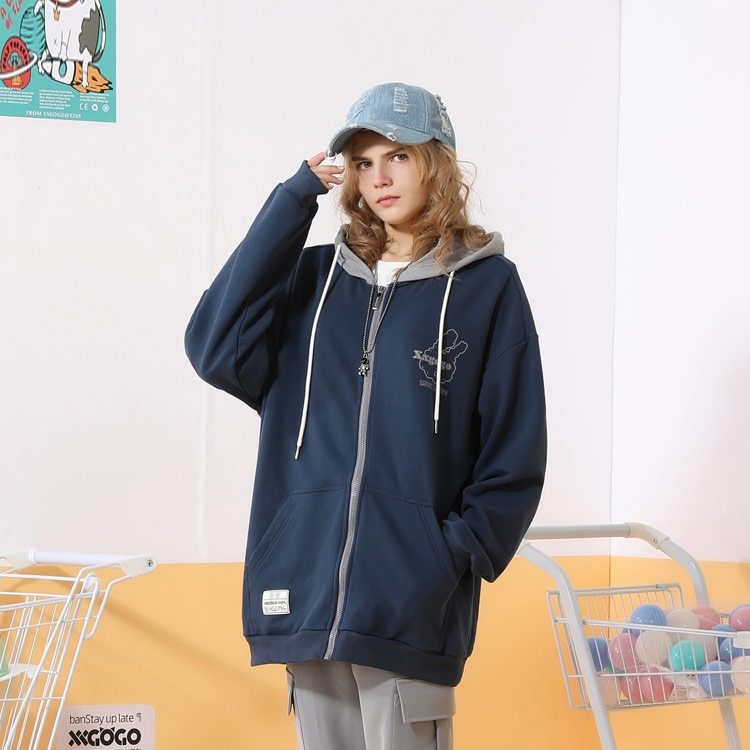 Xxgogo Colorblock Letter Print Hoodie Jacket — фото 9