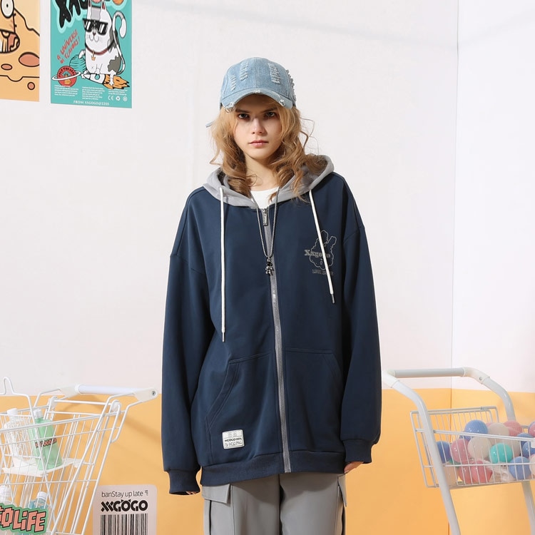 Xxgogo Colorblock Letter Print Hoodie Jacket — фото 8