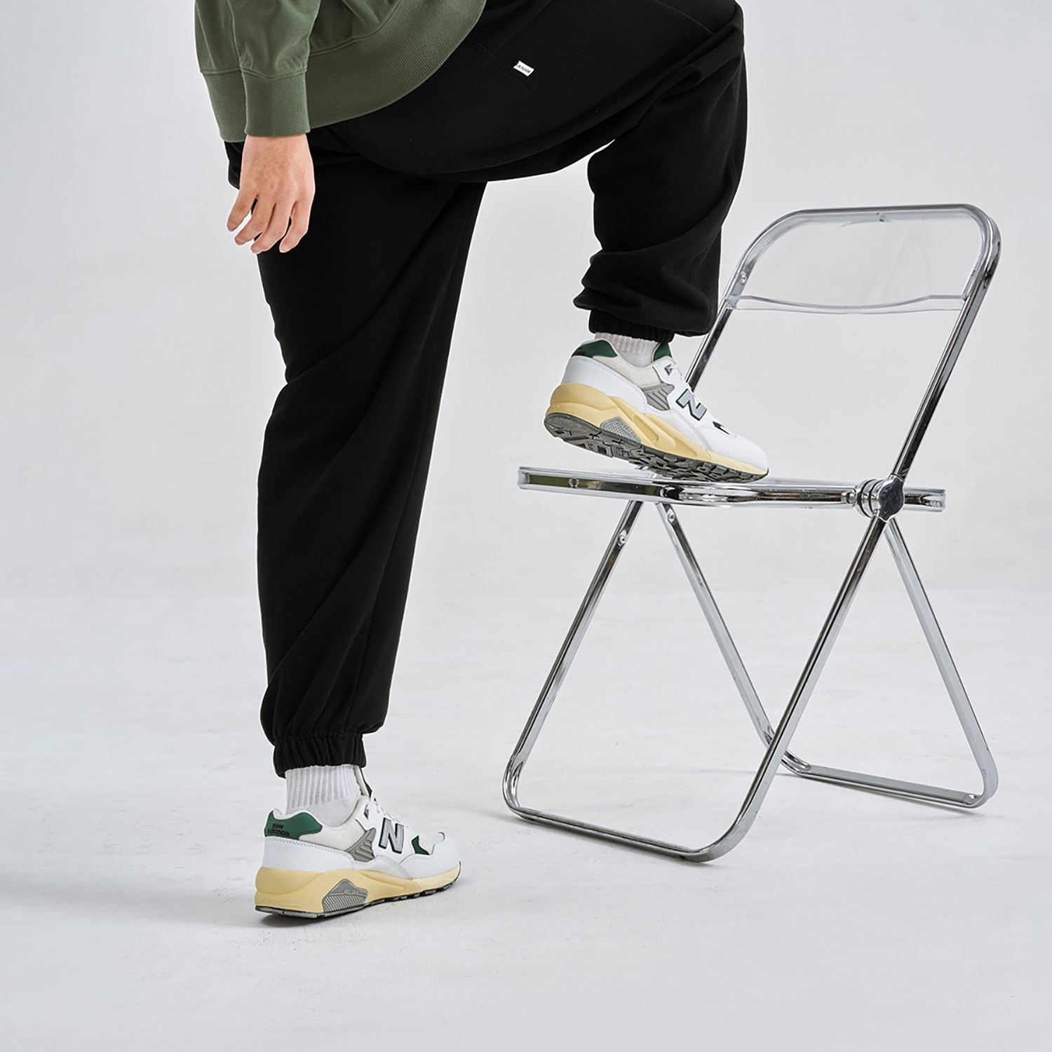 New Balance 580 White Green Yellow — фото 6