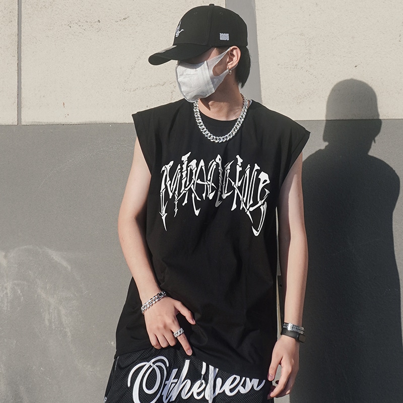 Miracle Kill Skeleton Letter Print Sleeveless Vest — фото 10