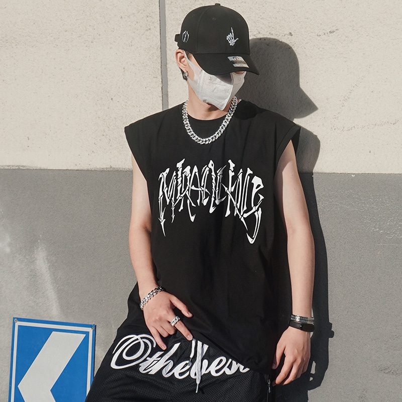 Miracle Kill Skeleton Letter Print Sleeveless Vest — фото 7
