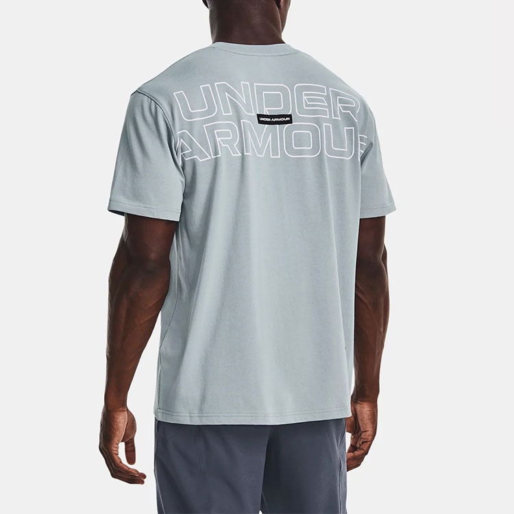 Under Armour Outline Crewneck T-Shirt Blue — фото 3
