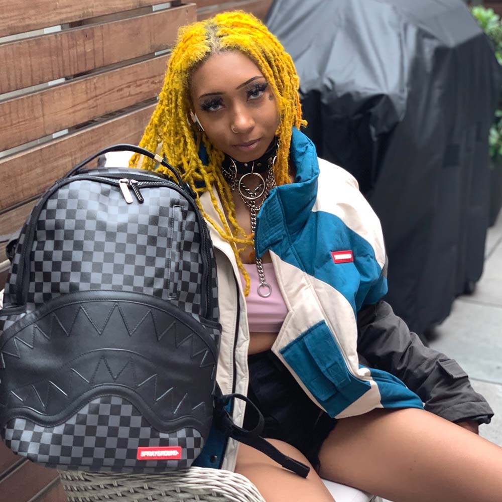 Sprayground Shark Mouth Checkered Backpack — фото 7