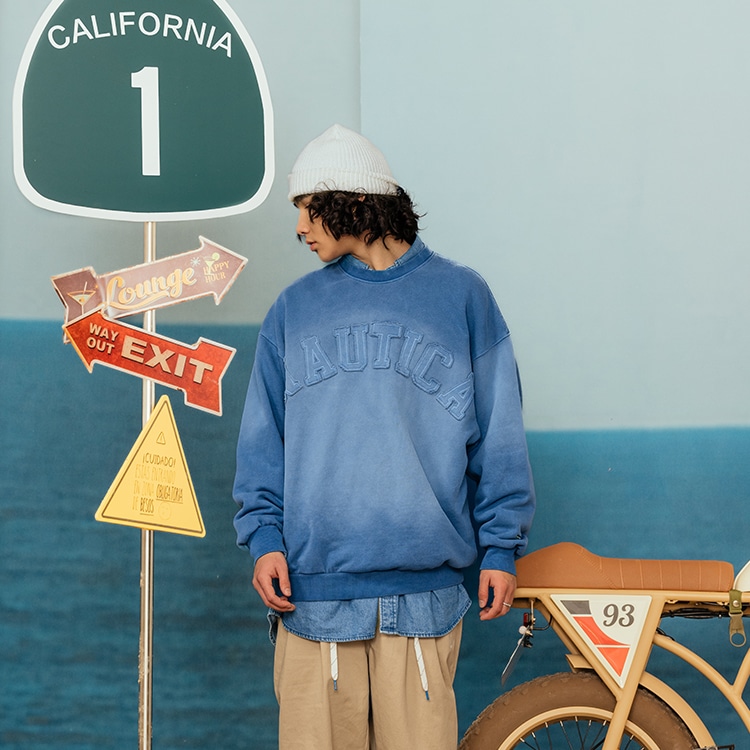 Nautica White Sail Nautica Logo Crewneck Sweatshirt — фото 7