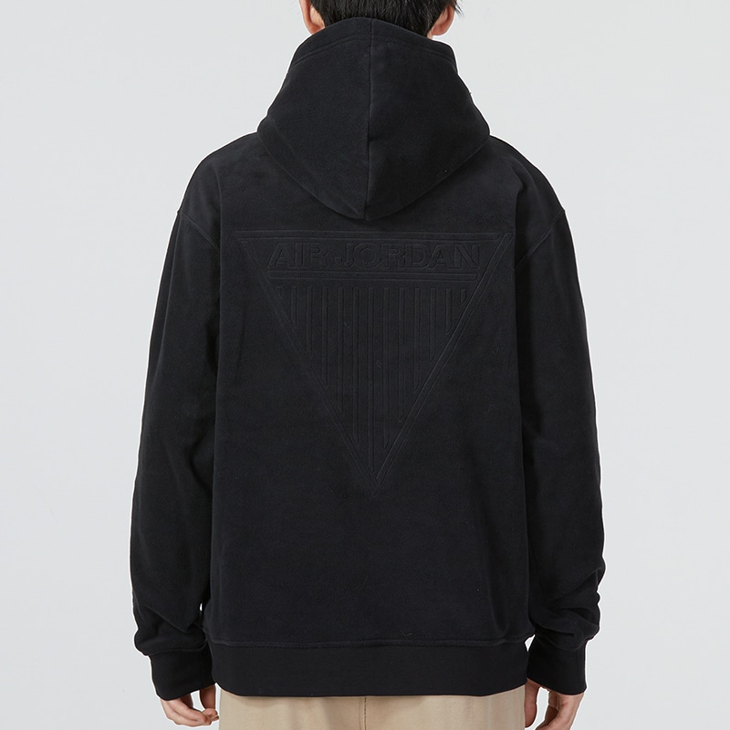 Jordan Logo Embroidered Fleece Hoodie Black — фото 3