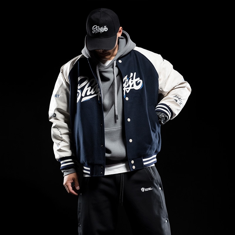 Monster Guardians Courage Series Retro Baseball Jacket Navy — фото 4