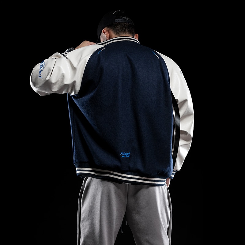 Monster Guardians Courage Series Retro Baseball Jacket Navy — фото 3