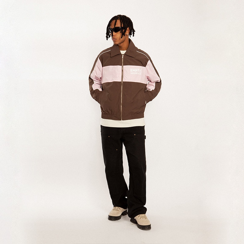 Empty Reference Retro Patchwork Jacket Pink Brown — фото 2