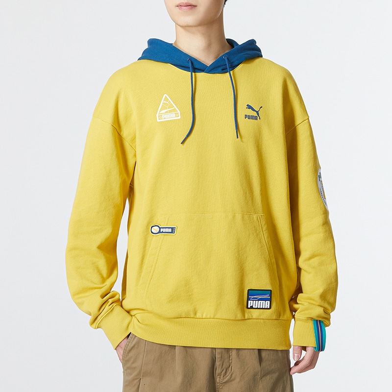 Puma Team Badge Hoodie Yellow — фото 2