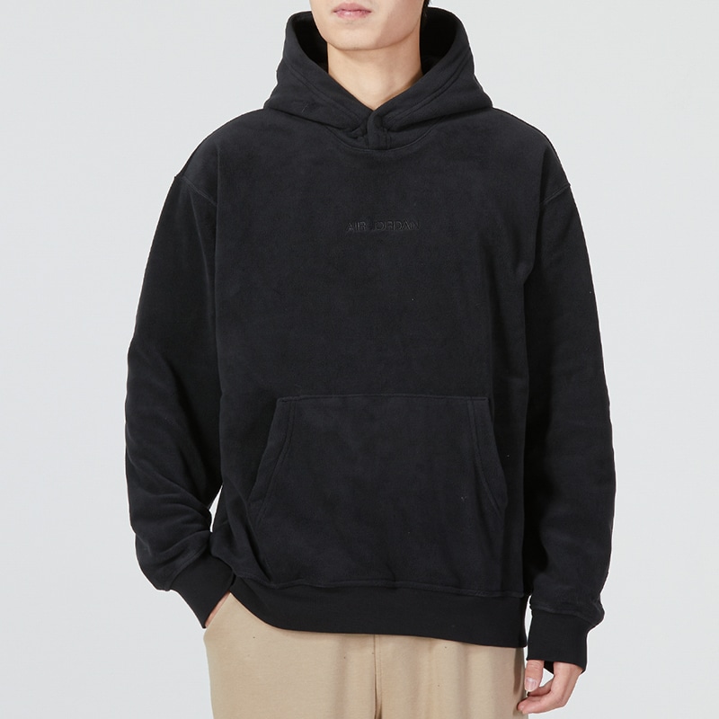 Jordan Logo Embroidered Fleece Hoodie Black — фото 2